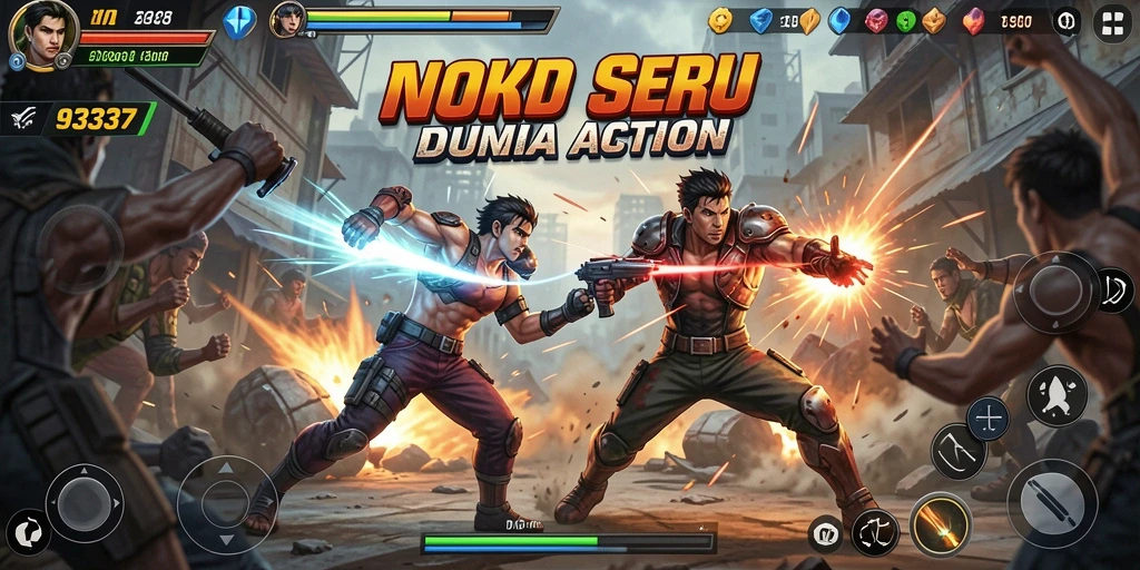 Gameplay seru 93337 dengan aksi bertarung yang mendebarkan.