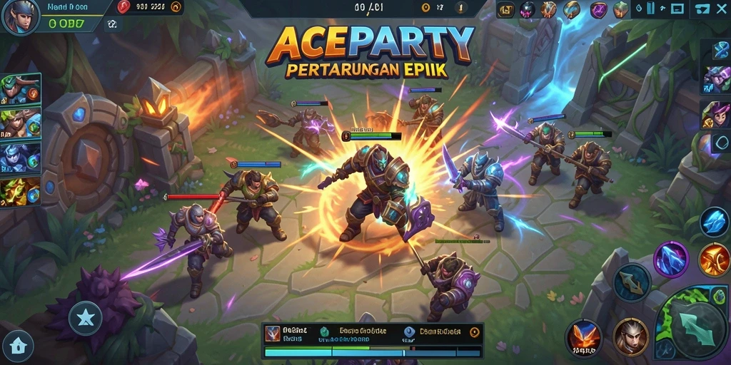 Gameplay seru dengan taktik MOBA yang mendebarkan.