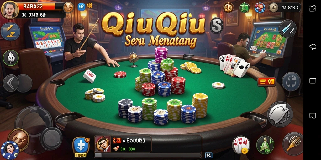 Tampilan gameplay QiuQiu yang seru di BARA22.