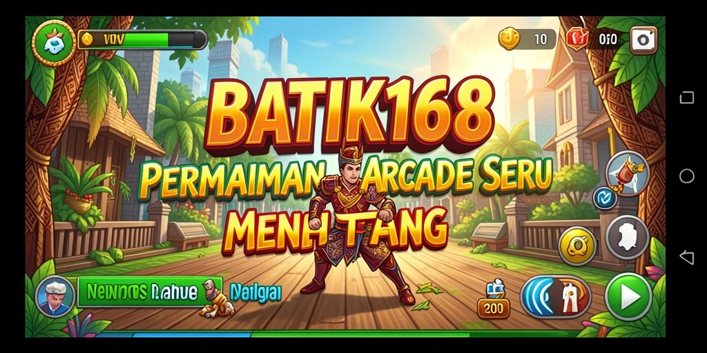 Screenshot menunjukkan gameplay seru dan berwarna-warni dari BATIK168.