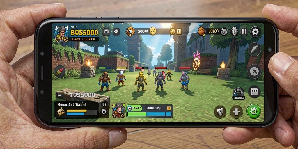 Tangkapan layar gameplay BOS5000 yang menarik dan interaktif.