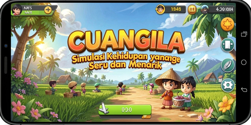 Screenshot menunjukkan interaksi karakter dalam gameplay CUANGILA.