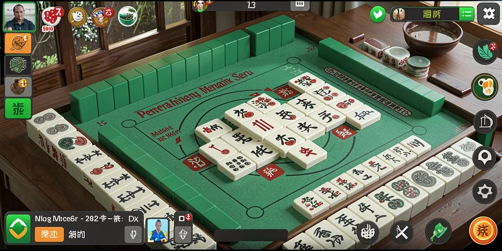 Tampilan gameplay D06 dengan ubin Mahjong yang berwarna-warni.