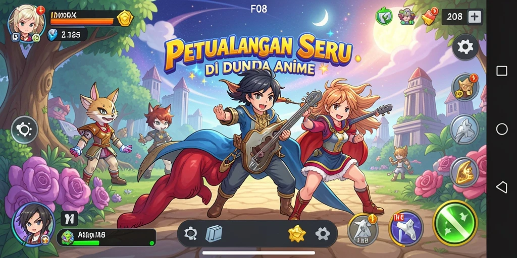 Screenshot gameplay F08 menampilkan aksi seru dan karakter ikonik.