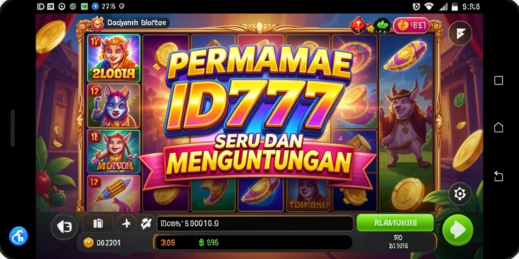 Tampilan gameplay slot ID777 yang menarik dan penuh warna.