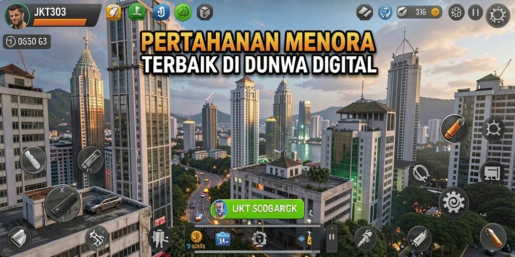 Tangkapan layar utama JKT303 menampilkan aksi pertahanan menara yang mendebarkan.