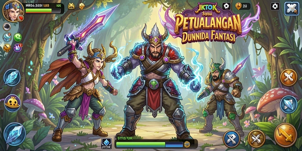 Tampilan menarik dari gameplay JKTOK yang menampilkan petualangan di dunia fantasi.
