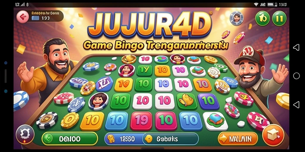 Tampilan gameplay seru dalam JUJUR4D dengan berbagai pilihan Bingo.