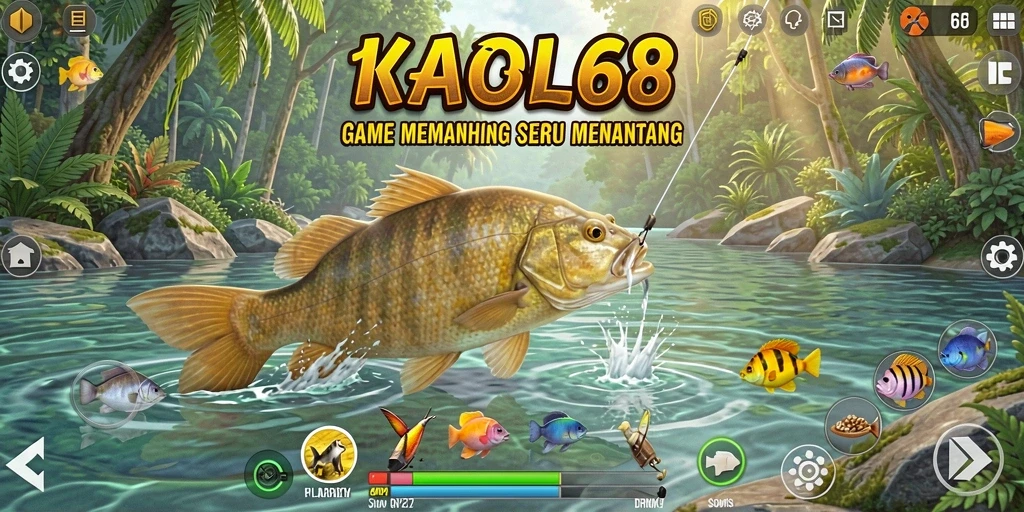 Tampilan gameplay KAOL68 yang menampilkan aktivitas memancing seru.