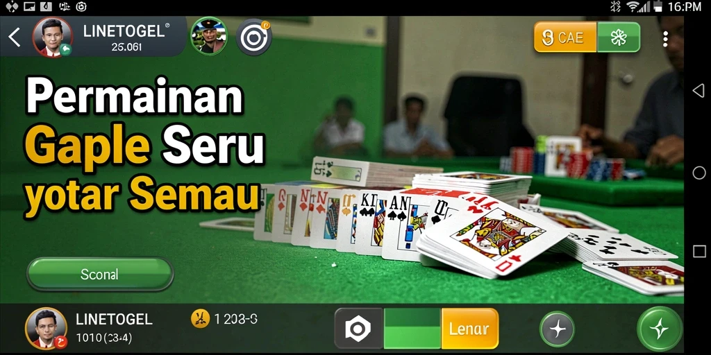 Tampilan gameplay Gaple yang menarik di LINETOGEL.