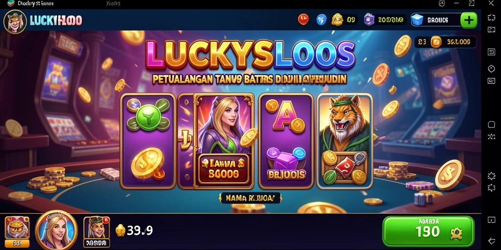 Tangkapan layar menampilkan gameplay menawan dan lingkungan luas LUCKYSLOTS.