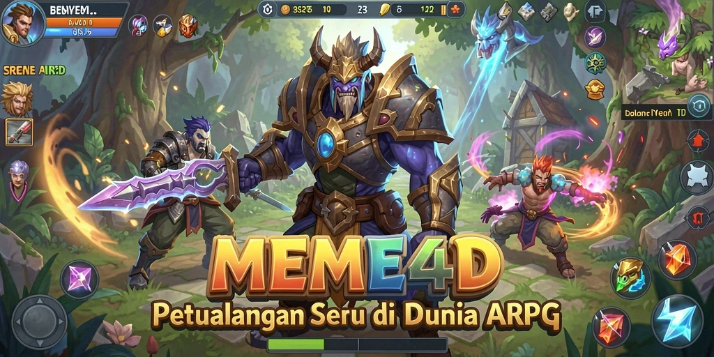 Tampilan gameplay MEME4D yang mendebarkan dan penuh aksi dalam dunia ARPG.