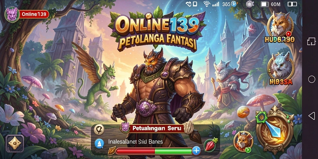 Menampilkan karakter menjelajahi dunia petualangan yang menakjubkan.