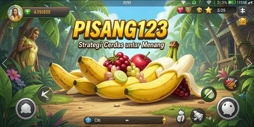 Tangkapan layar gameplay menampilkan pertempuran strategis di PISANG123.