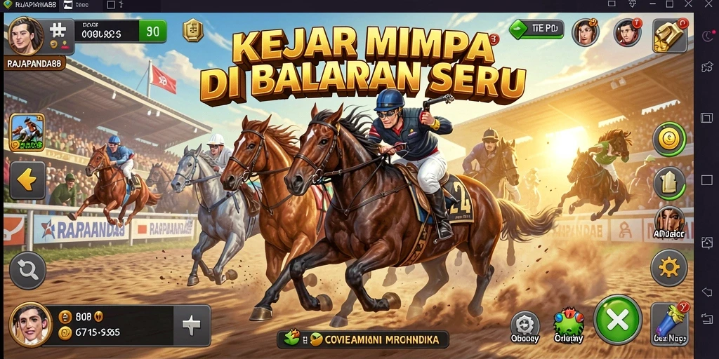 Tampilan balapan seru di RAJAPANDA88 dengan mobil dan lintasan menantang.
