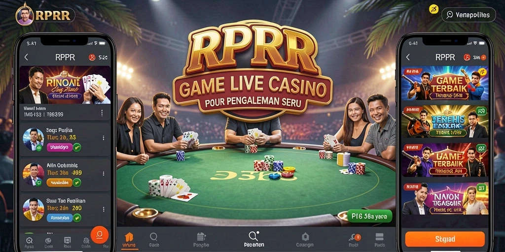Tampilan gameplay seru di RPRR dengan dealer langsung yang profesional.