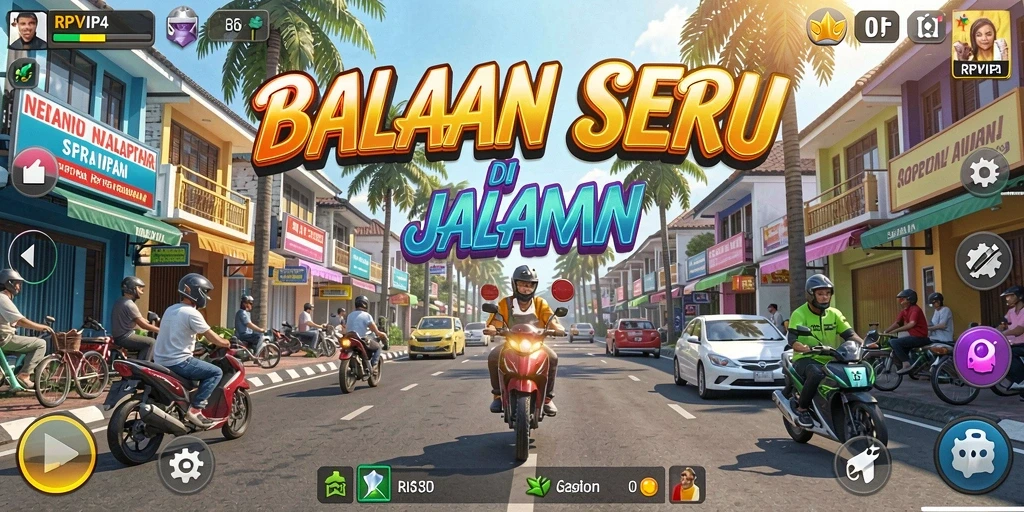 Gameplay RPVIP4 yang mendebarkan di trek balap yang menantang.