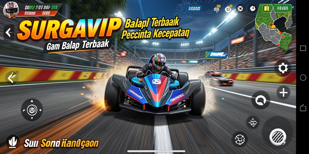 Tampilan mendebarkan dalam balapan kecepatan tinggi di SURGAVIP.