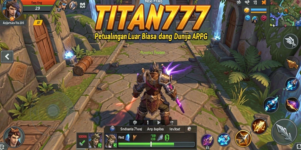 Tangkapan layar utama TITAN777 menampilkan aksi seru dalam gameplay ARPG.
