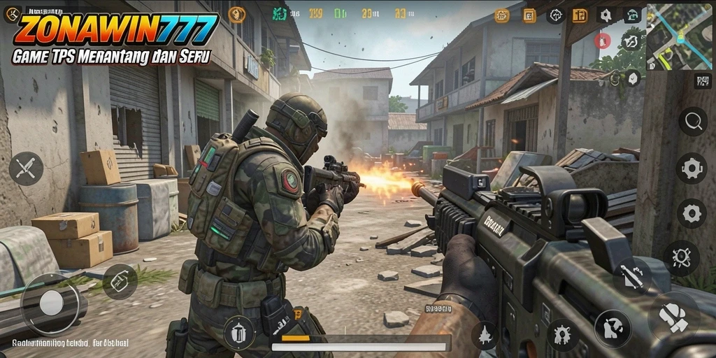 Tampilan gameplay seru ZONAWIN777 dengan aksi tembak-menembak yang intens.