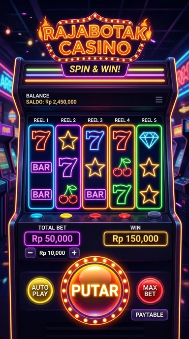 Tampilan antarmuka pengguna rajabotak yang menarik dan intuitif.
